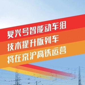 6月15日复兴号智能动车组技术提升版列车将在京沪高铁运营