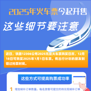 2025年火车今起开售 这些细节要注意