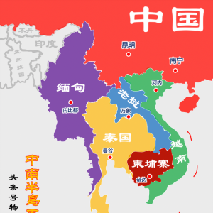 我国与中南半岛五国铁路通道全图：越南/老挝/柬埔寨/泰国/缅甸