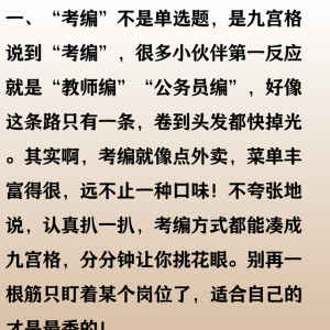 “考编”竟有9种方式？