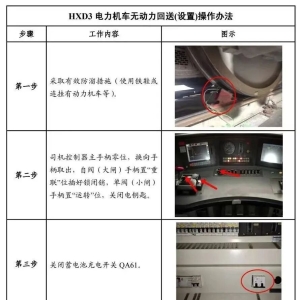 HXD3电力机车无动力回送（设置）（恢复）操作办法