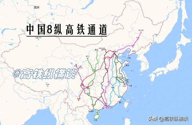 这6条纵向高铁是“8纵8横”路网中的顺畅线路，很适合开行标杆车