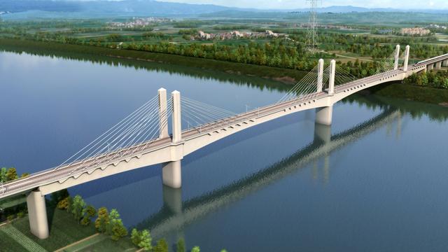 湖北在建的这座跨江铁路桥梁主塔全部封顶