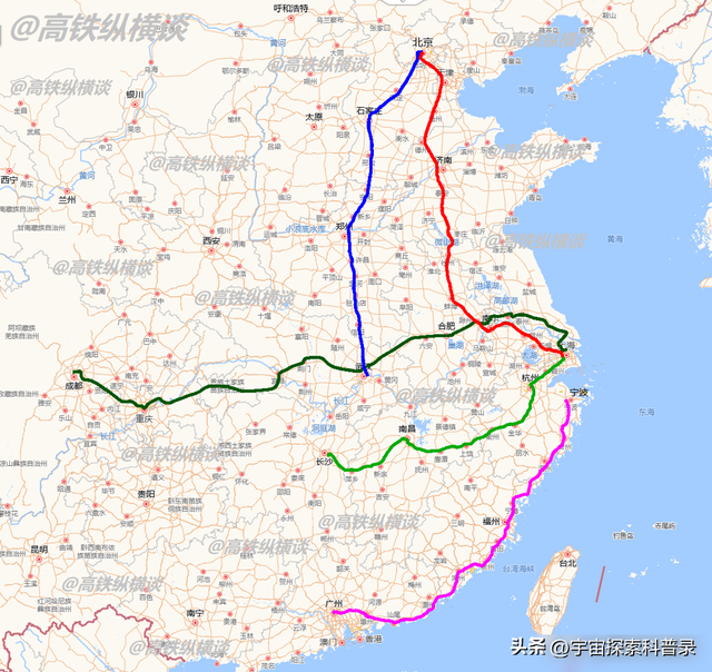 这5条高铁,将来可开行复兴号CR450动车组,展现轮轨高铁的领先水平