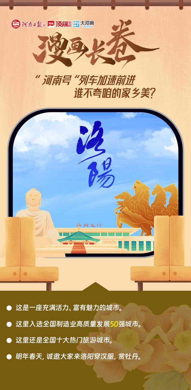 漫画长卷丨“河南号”列车加速前进，谁不夸咱家乡美？
