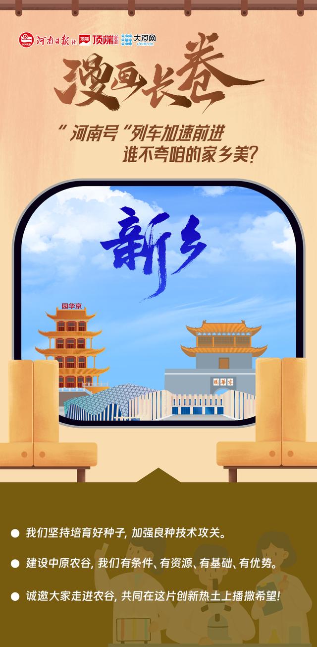 漫画长卷丨“河南号”列车加速前进，谁不夸咱家乡美？