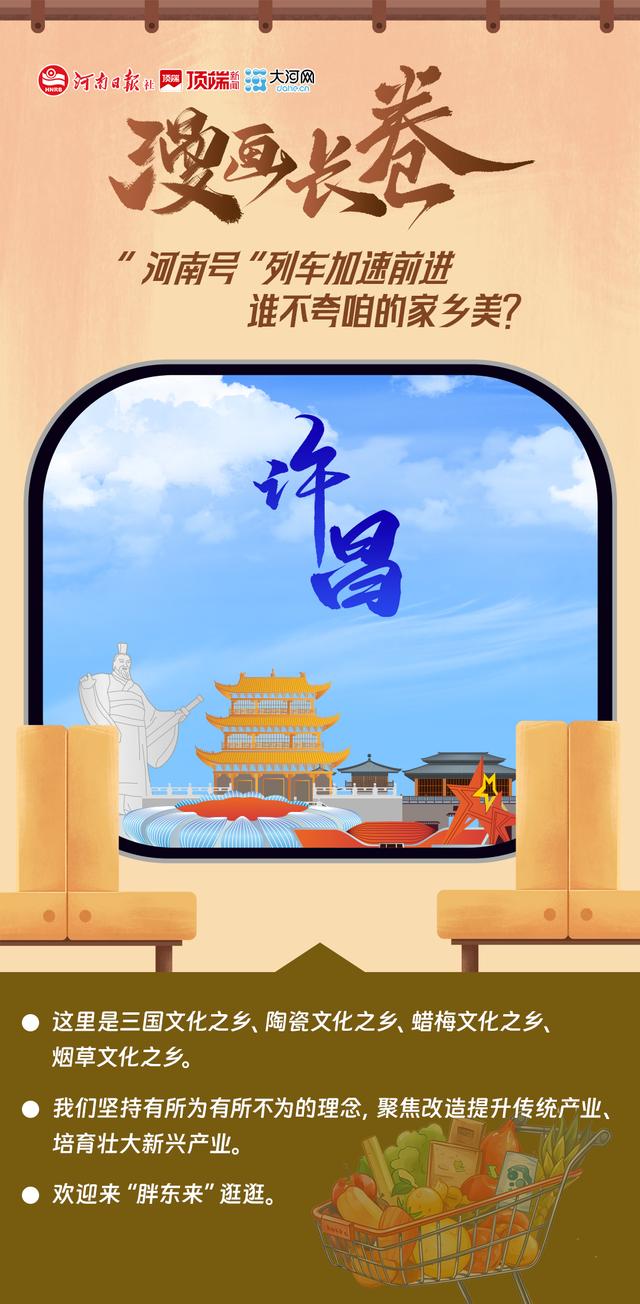 漫画长卷丨“河南号”列车加速前进，谁不夸咱家乡美？