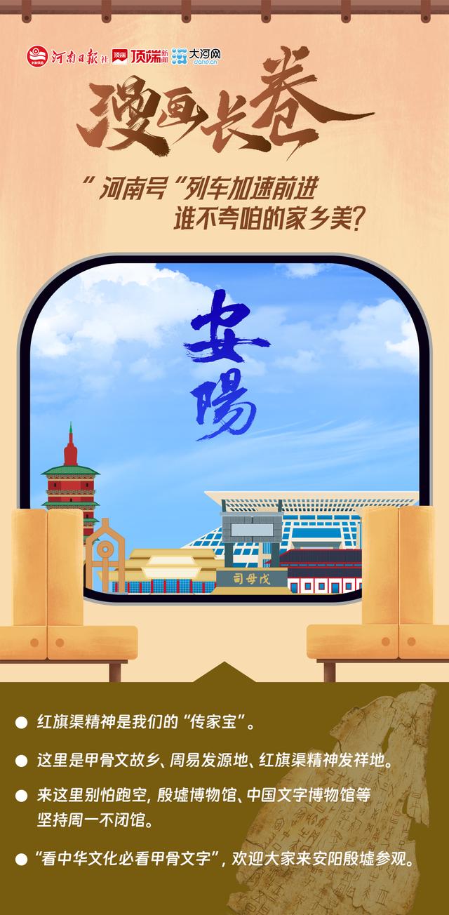 漫画长卷丨“河南号”列车加速前进，谁不夸咱家乡美？