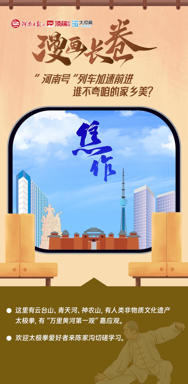 漫画长卷丨“河南号”列车加速前进，谁不夸咱家乡美？