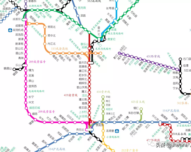 全国铁路运行路线图（地铁线路化版本）