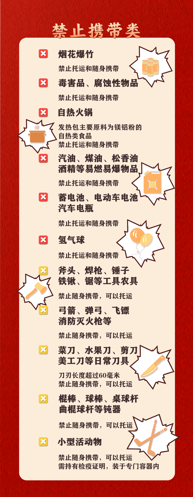 返程必看！这些物品不能带上火车→