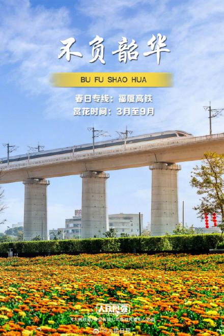 来看春日列车穿越花海，一起拥抱春天