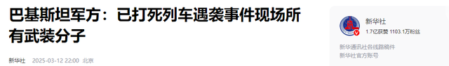 历时两天，巴军方打死所有列车劫匪，外媒惊叹：没白和解放军训练