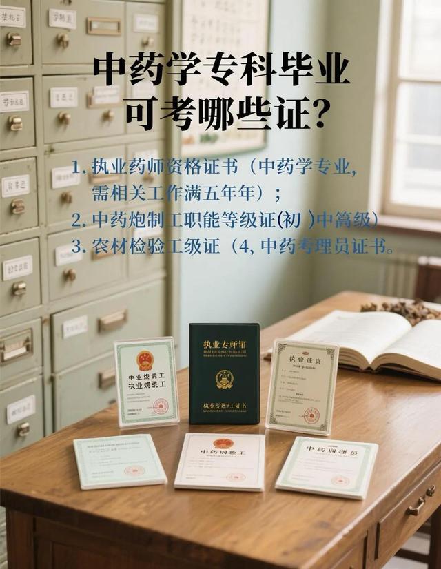 专科中药学毕业能考啥证？这5个证书别错过，考对了就业不用愁
